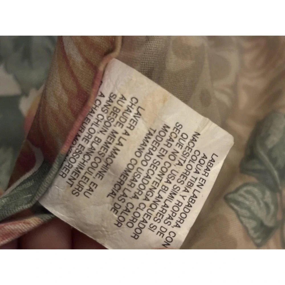 Dan River Reversible Floral Comforter Peony Rose Print Made In USA Bedding 86x86